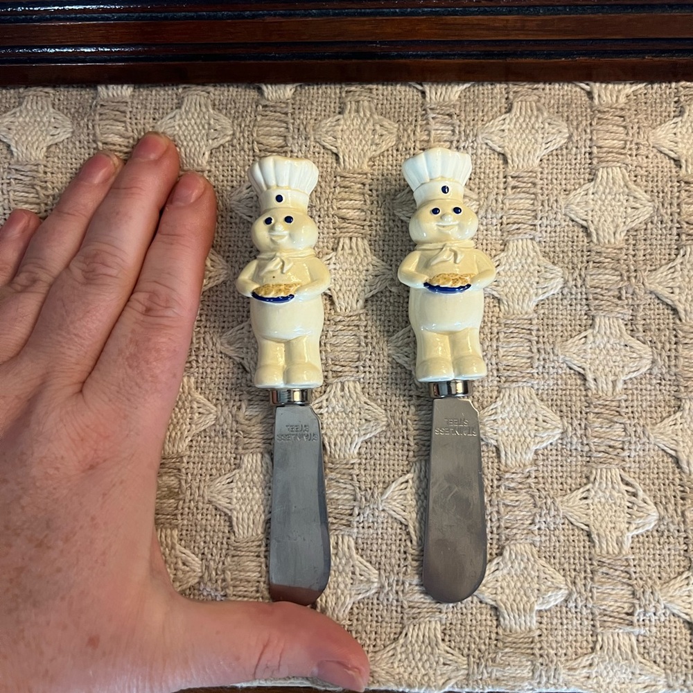 PILLSBURY DOUGHBOY Resin Handle Vintage Stainless Steel‎ Kitchen Spreaders